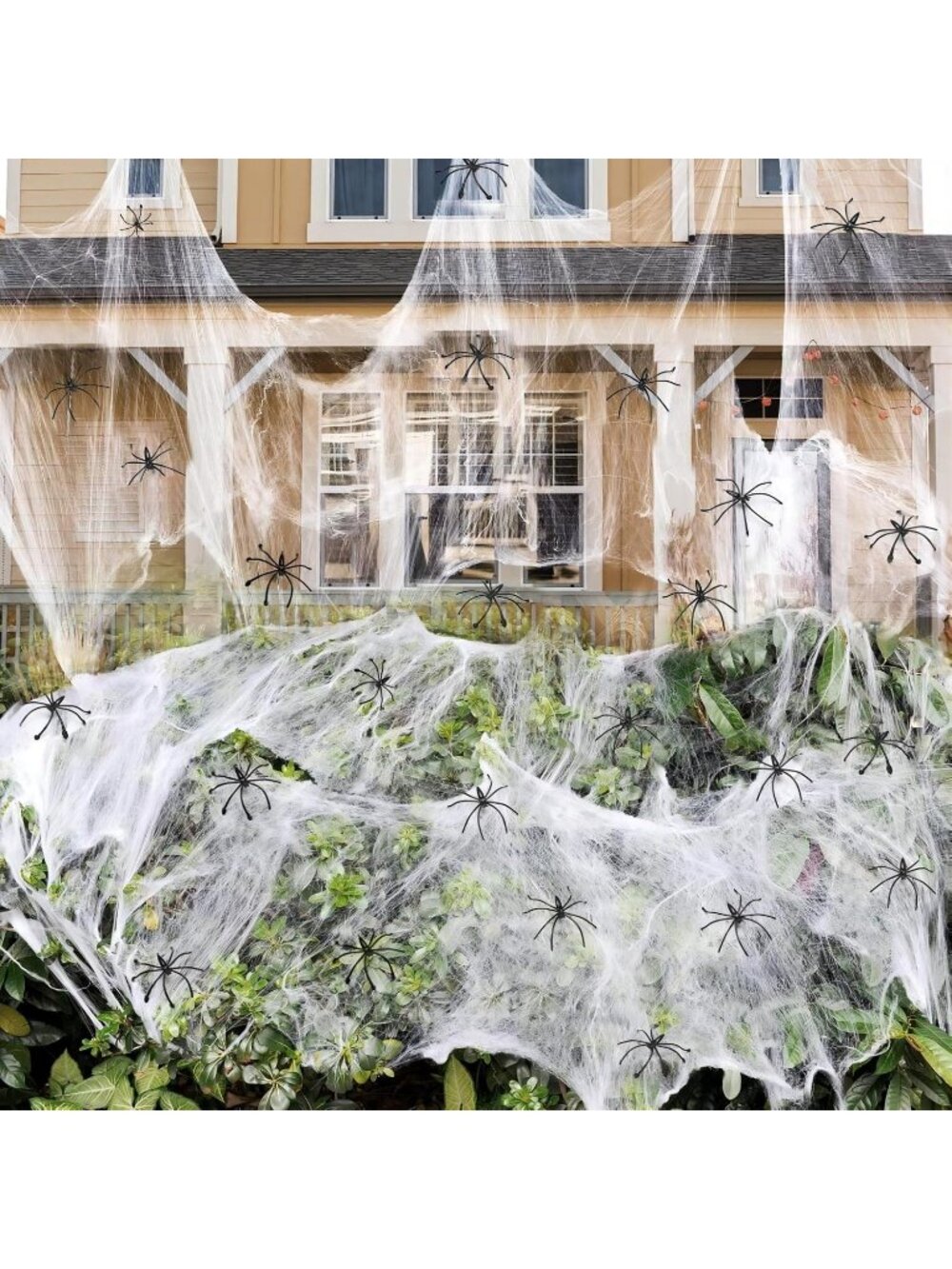 Small 200 sqft Halloween Spider Webs Decorations with 150 Extra Fake Spiders